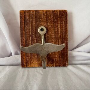 Vintage wooden whale tail hook wall hanging home decor beach nautical coastal